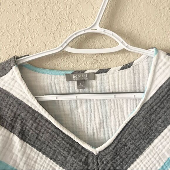 Habitat Clothes To Live In Top Gauze Top Blouse V Neck Size S Cotton - Picture 3 of 6